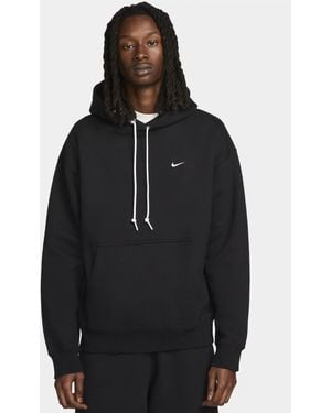 Nike Solo Swoosh Fleece Pullover Hoodie - Black