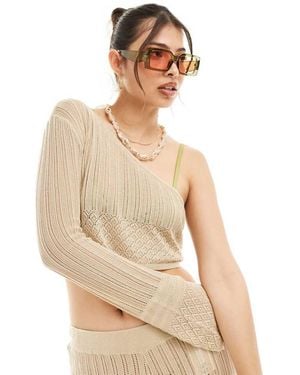 Something New X Cenit Nadir Fine Crochet One Should Crop Top Co-Ord - Natural
