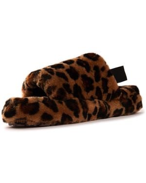 Aus Wooli Australia Sheepskin Wool Sorrento Sandals - Brown