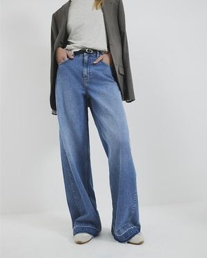 River Island Wide Leg Jeans Denim Baggy Cotton - Blue