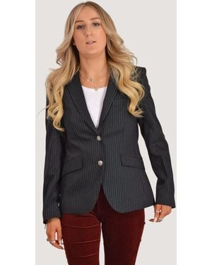 Tom Tailor Pinstripe Blazer Jacket - Blue