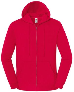 Fruit Of The Loom Adult Iconic Premium Full Zip Hoodie - Red