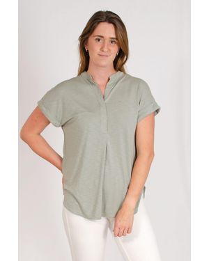 Secret Label Pleat Front Jersey Top - Grey