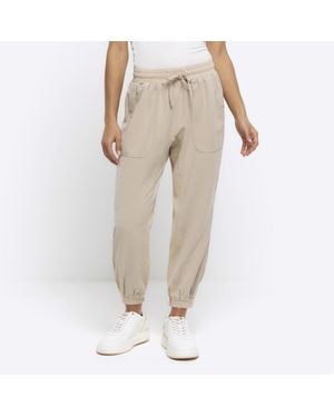 River Island Joggers Petite Lyocell Elasticated Material_Lyocell - Natural