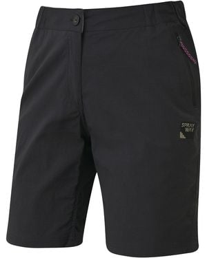 Sprayway Ladies Water Resistant Upf 50+ Hiking Shorts With Zip Pockets - Black
