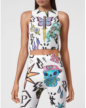 Philipp Plein Tanktop Monogram - Wit