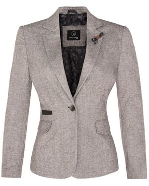 TruClothing Tweed 1920S Herringbone Blazer - Grey