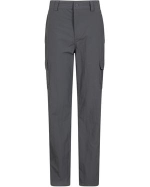 Mountain Warehouse 'Explore' Cargo Trousers Sun Protection Summer Hiking Trousers Polyamide - Grey