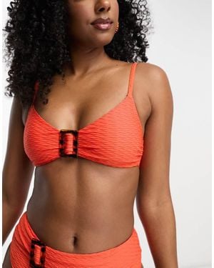 DORINA Sarawak Textured Triangle Bikini Top On - Orange
