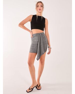 Pink Vanilla Draped Mini Skirt - Metallic