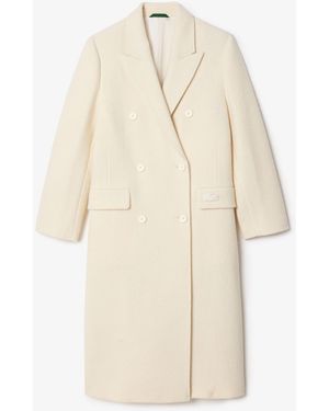 Lacoste Long Pure Wool Coat - Natural