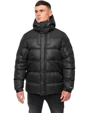 Crosshatch Quilted Jacket - Black