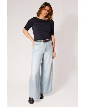 Marks & Spencer Denim High Rise Palazzo Jeans - Blue