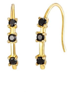 SEOL + GOLD 18Ct Plate Cz Pull Through Earrings - Metallic