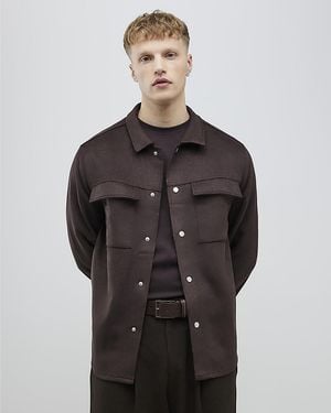 River Island Overshirt Regular Fit Suede - Black