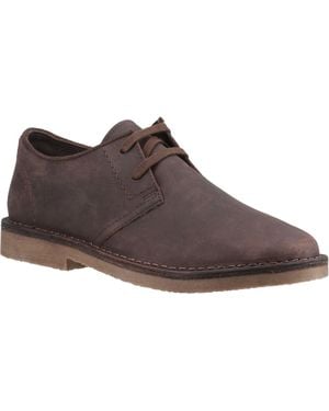 Hush Puppies Scout Leather Waxy Lace-Up Shoes - Brown