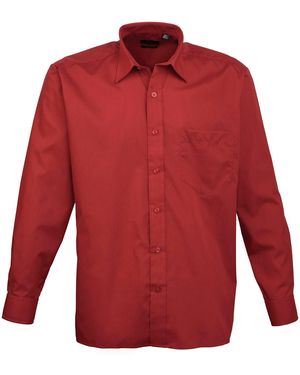 PREMIER Poplin Long-Sleeved Shirt - Red