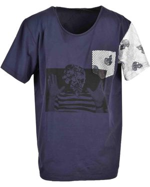 Gabriele Pasini Graphic Tee Skull Print Short Sleeve - Blue