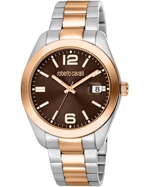 Roberto Cavalli Quartz Two-tone Stainless Steel Watch 41mm - Metallic