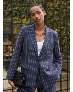 Baukjen Thea Linen Blazer - Blue