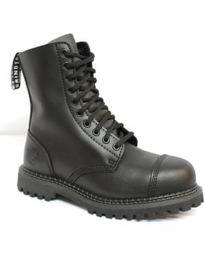 Grinders Stag Cs Safety Steel Toe Cap Military Punk Boots Leather - Black