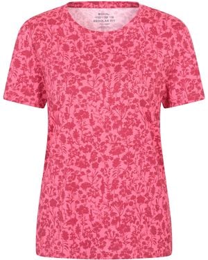 Mountain Warehouse 'Printed' T-Shirt 100% Cotton Lightweight Breathable Casual Graphic Top - Pink