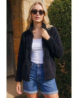 Roman Soft Sherpa Fleece Jacket - Black