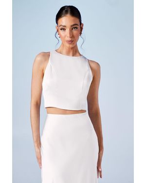 Oasis Satin Racer Bridal Top - Blue