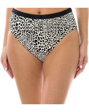 Michael Kors Abstract Animal Logo Ring Bikini Top Swimwear, Nylon/Spandex - Multicolour