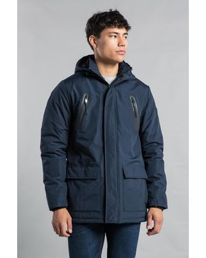 Tokyo Laundry Hooded Padded Jacket With Microfleece Lining - Blue