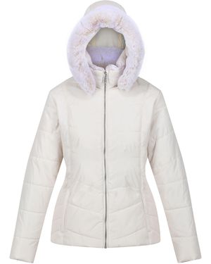 Regatta Ladies Wildrose Baffled Padded Hooded Jacket (Light Vanilla) - White