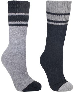 Trespass Hitched Two Tone Anti Blister Hiking Boot Socks (2 Pairs) - Grey