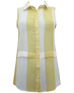 Secret Label Striped Sleeveless Chiffon Blouse - Green