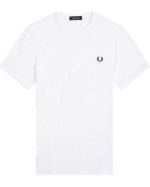 Fred Perry Ringer T-Shirt Cotton - White