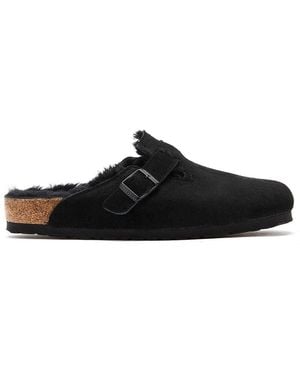 Birkenstock Boston Shearling Slippers - Black