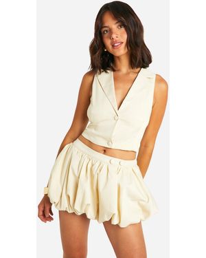 Boohoo Low Rise Puffball Mini Skirt - Yellow