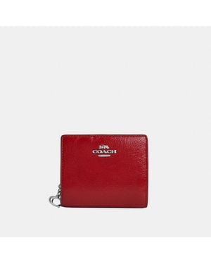 COACH Crinkle Patent Leather Snap Wallet - Red