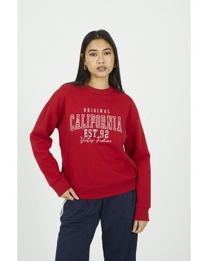 Brave Soul Crew Neck Embroidered Sweatshirt Cotton