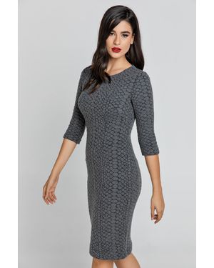 Conquista Jacquard Dress By - Grey