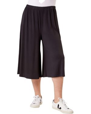 Roman Curve Plain Culotte Trousers - Blue