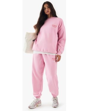 DSGN Studio Sports Bubble Slogan Oversized Jogger - Pink