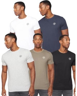Henleys Calyer T-Shirt (Pack Of 5) (Multicoloured) - Blue