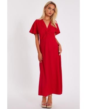 Quiz Textured Knot Midi Dress