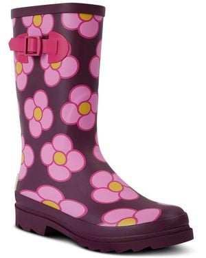 Regatta Orla Quarter Welly Floral Rain Boots - Purple