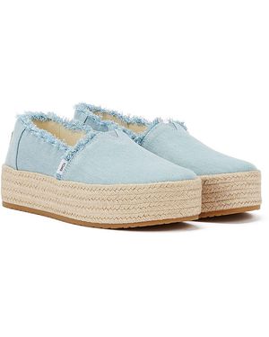 TOMS Washed Denim Valcia Pastel Espadrilles Textile - Blue