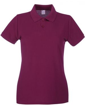 Fruit Of The Loom Ladies Lady Fit Short-Sleeved Polo Shirt (Oxblood) - Purple