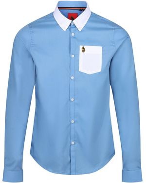 Luke 1977 Telford Tailored Fit Smart Shirt - Blue