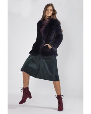 Jayley Hand Knitted Faux Fur Jacket - White