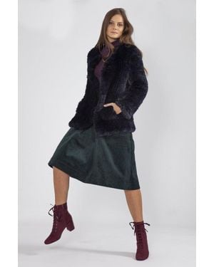 Jayley Hand Knitted Faux Fur Jacket - White