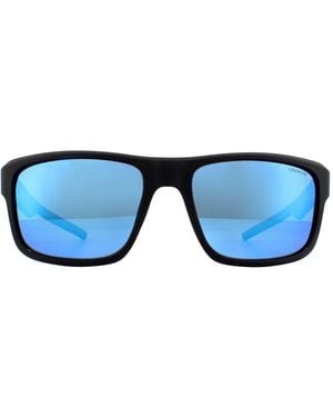 Polaroid Rectangle Matte Mirror Polarized Sunglasses - Blue